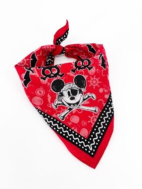 ☀️ 3/$25 Disney Cruise Line Pirate Night Mickey Mouse Bandana Red